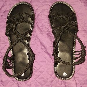 Black paracord sandals